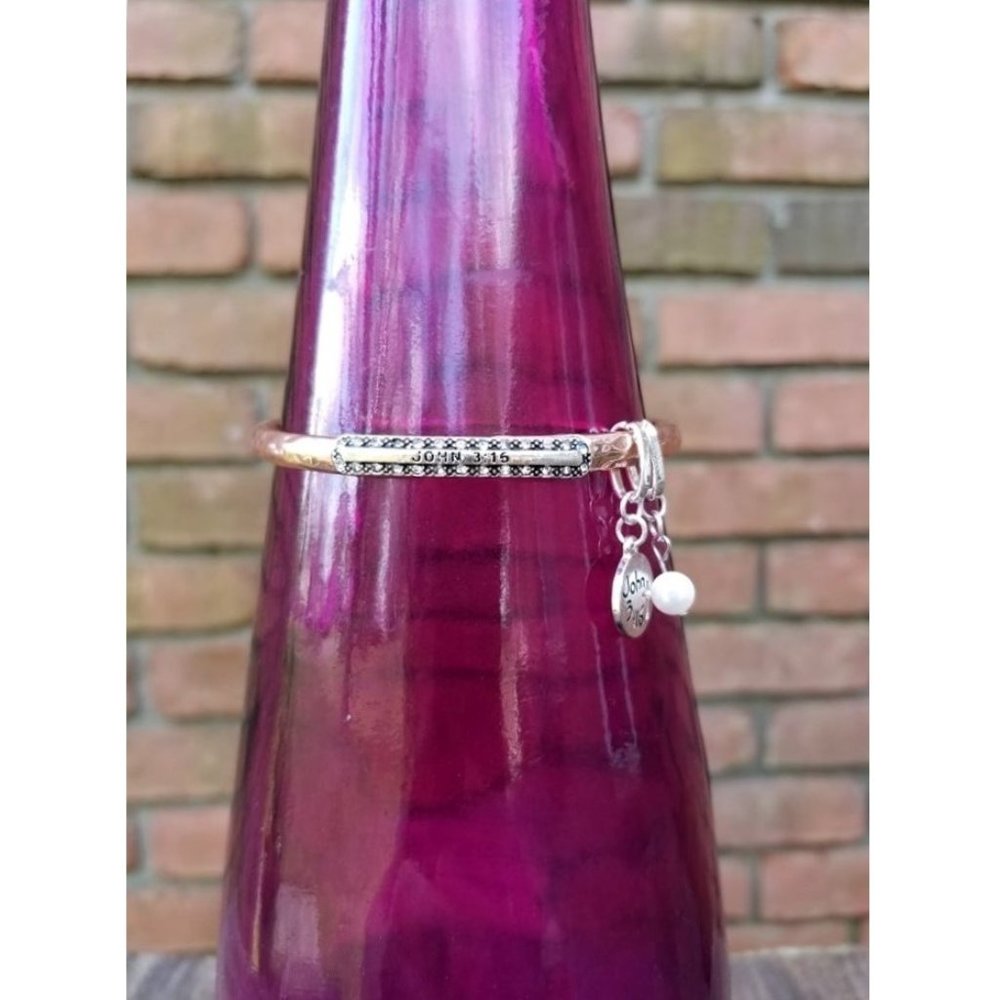 Charm Bracelet. John 3:16. Rose Gold & Silver. NWT